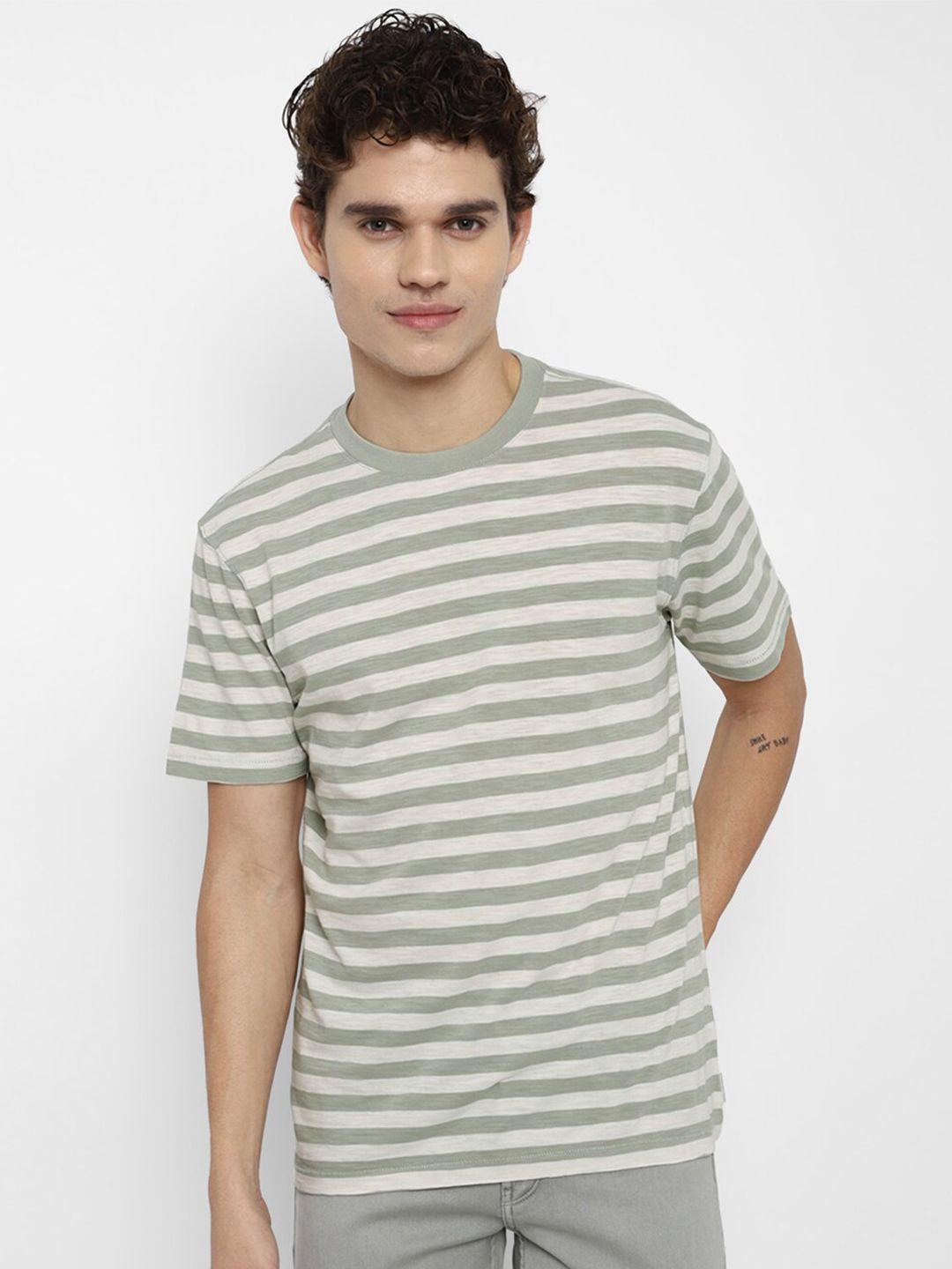 american eagle outfitters men green striped t-shirt