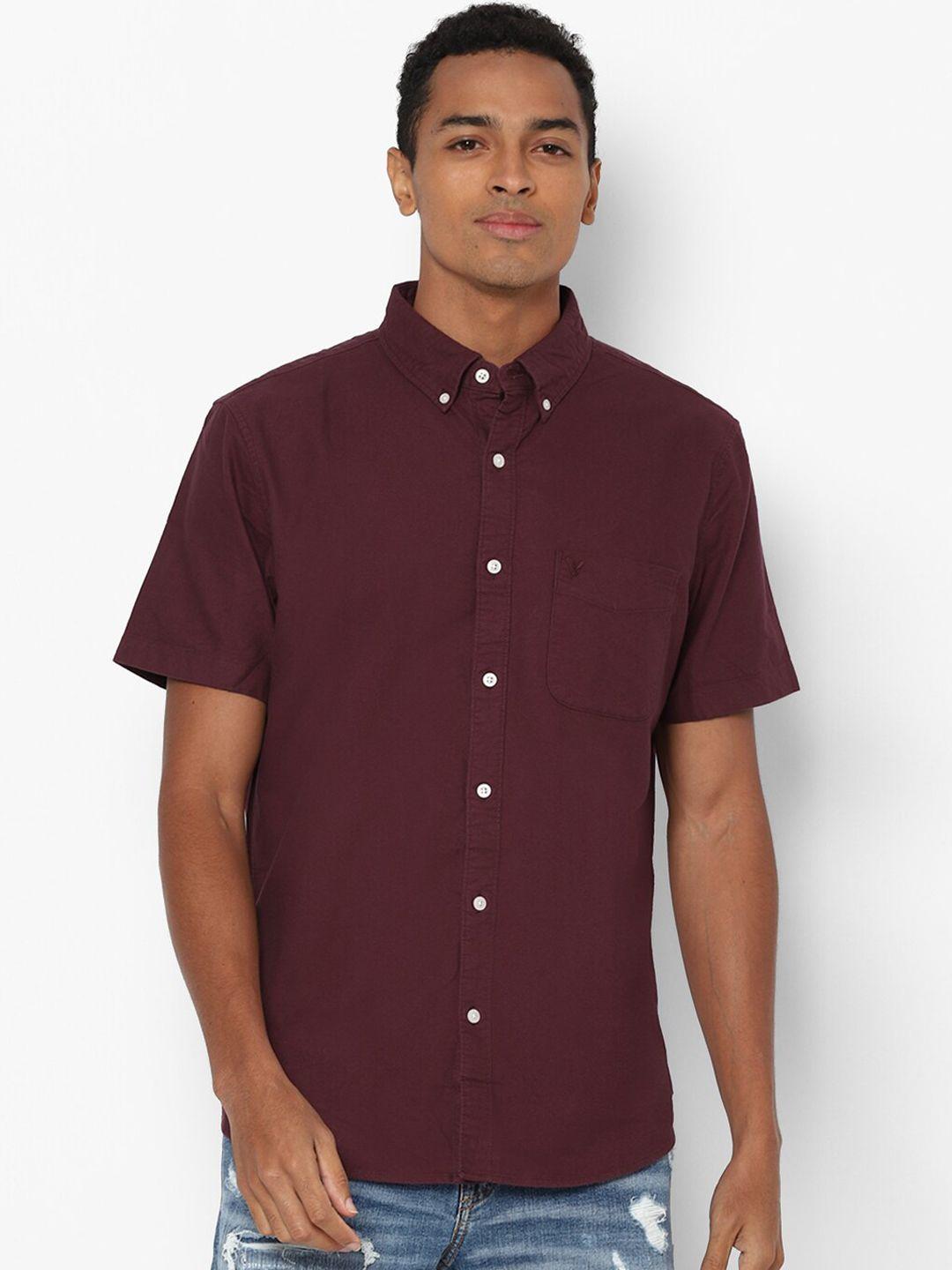 american eagle outfitters men maroon casual shirt