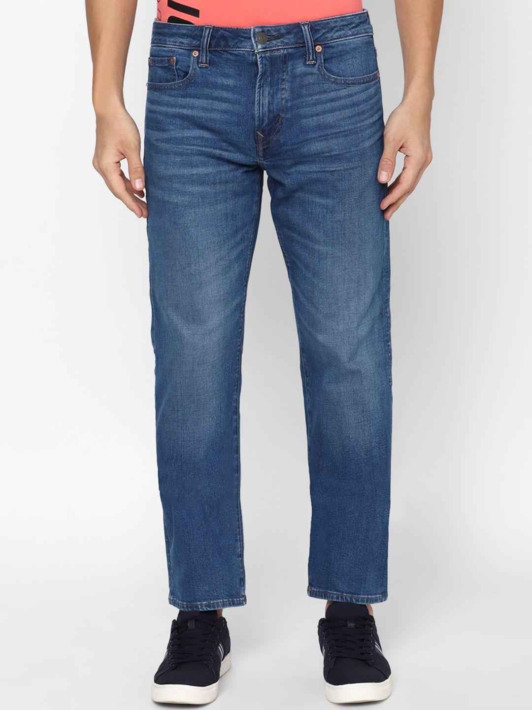 american eagle outfitters men mid-rise light fade jeans