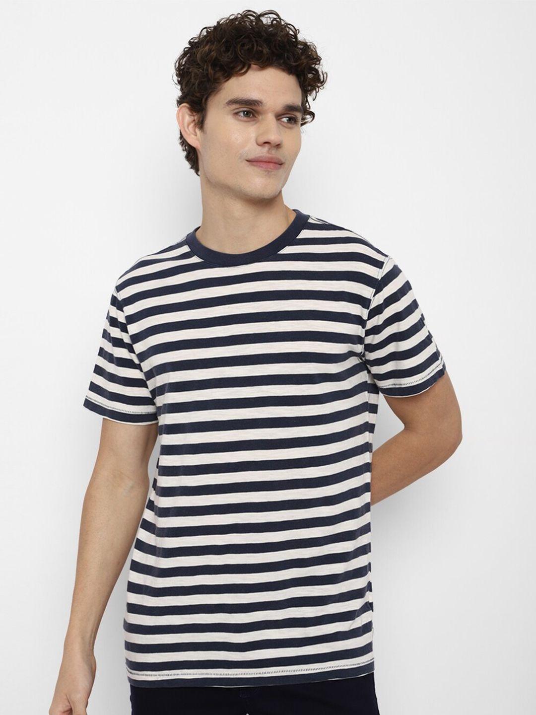 american eagle outfitters men navy blue & anthracite striped t-shirt