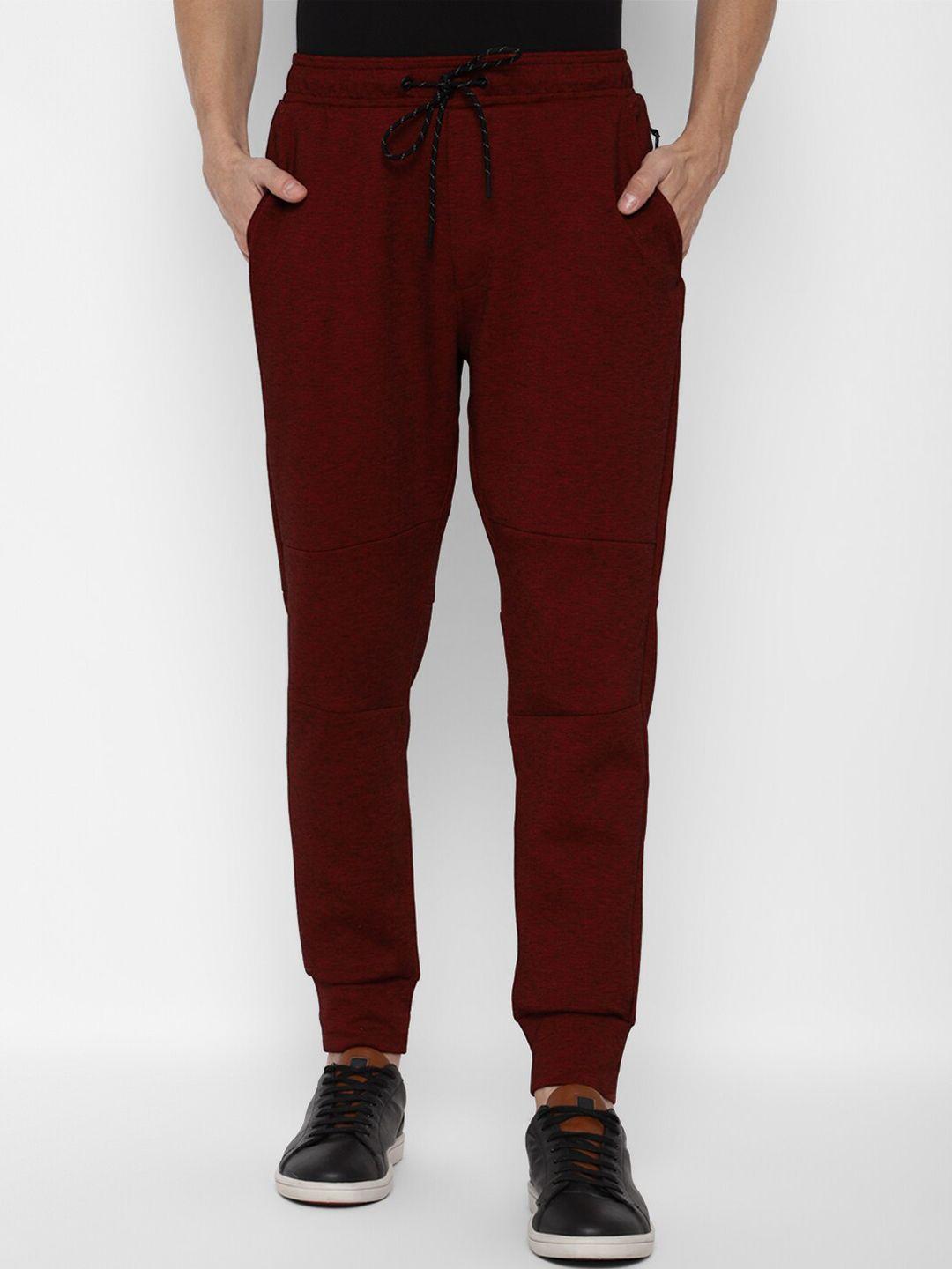 american eagle outfitters men red solid joggers