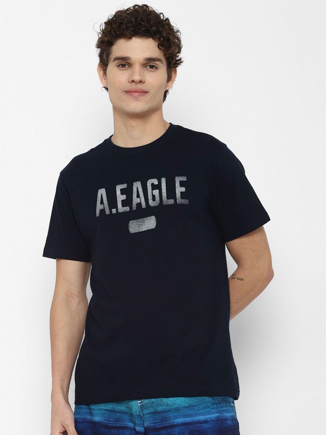 american eagle outfitters men typography printed pure cotton t-shirt