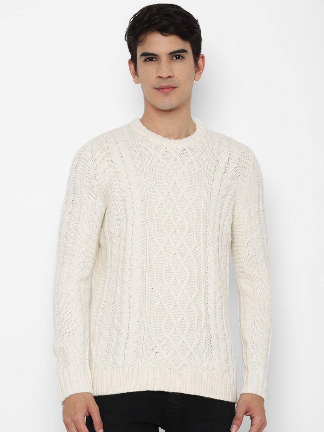 american eagle outfitters men white cable knit pullover sweater