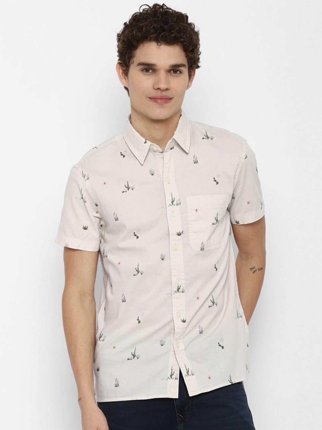 american eagle outfitters men white conversational printed casual shirt