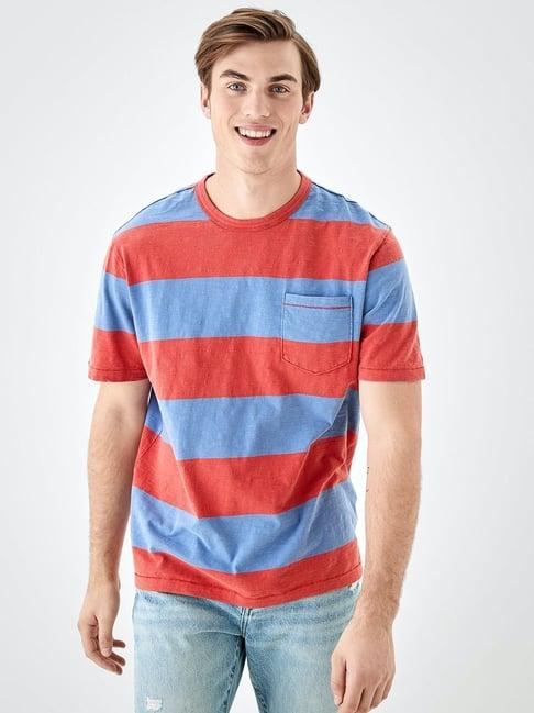 american eagle outfitters multi cotton regular fit colour block t-shirt