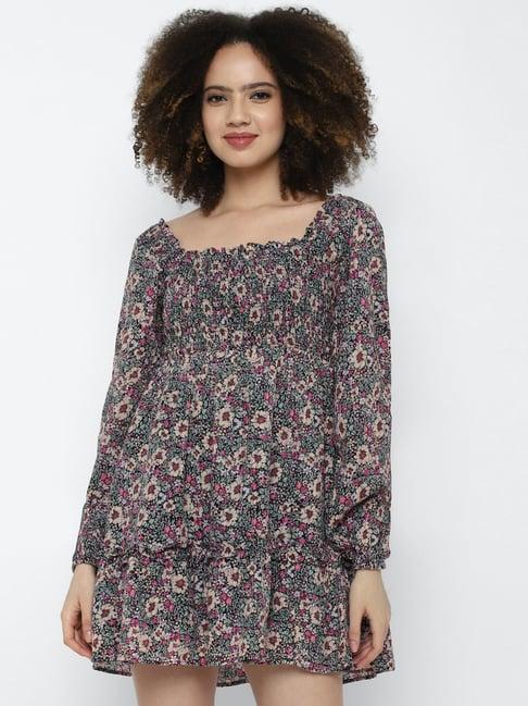 american eagle outfitters multicolored cotton printed a-line dress