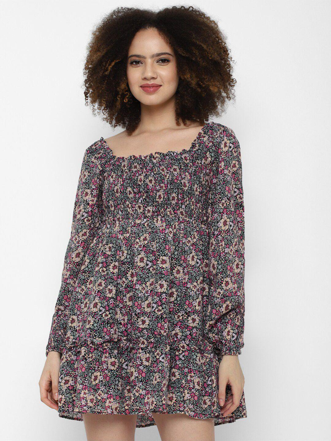 american eagle outfitters multicoloured floral a-line mini dress