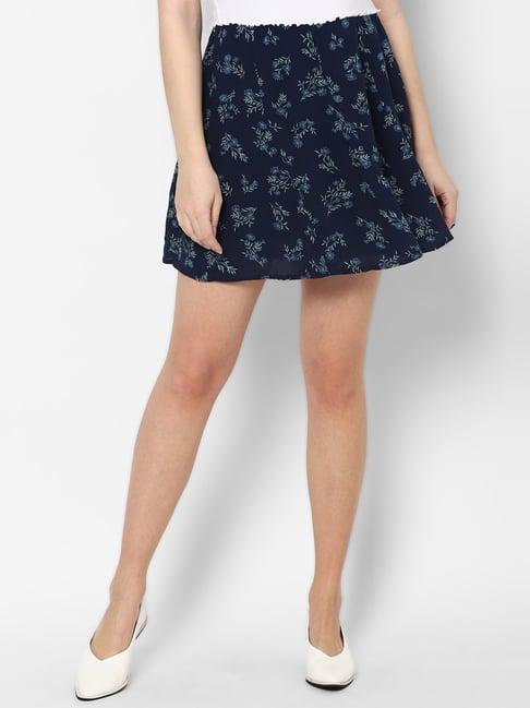 american eagle outfitters navy floral print mini skirt