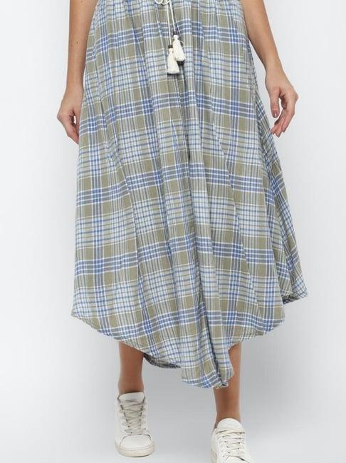 american eagle outfitters olive checks skirt