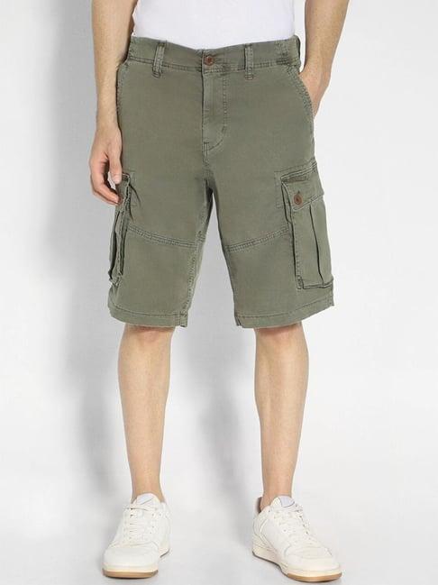 american eagle outfitters olive regular fit cargo shorts