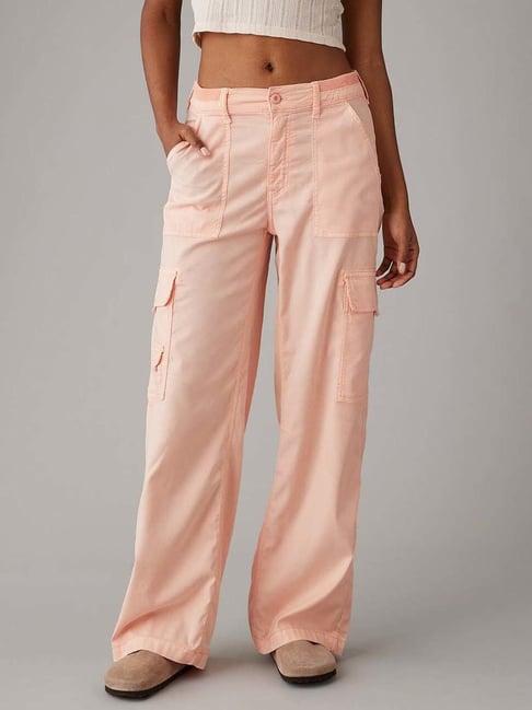 american eagle outfitters peach mid rise cargo pants