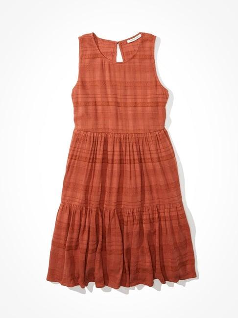 american eagle outfitters red striped midi dress
