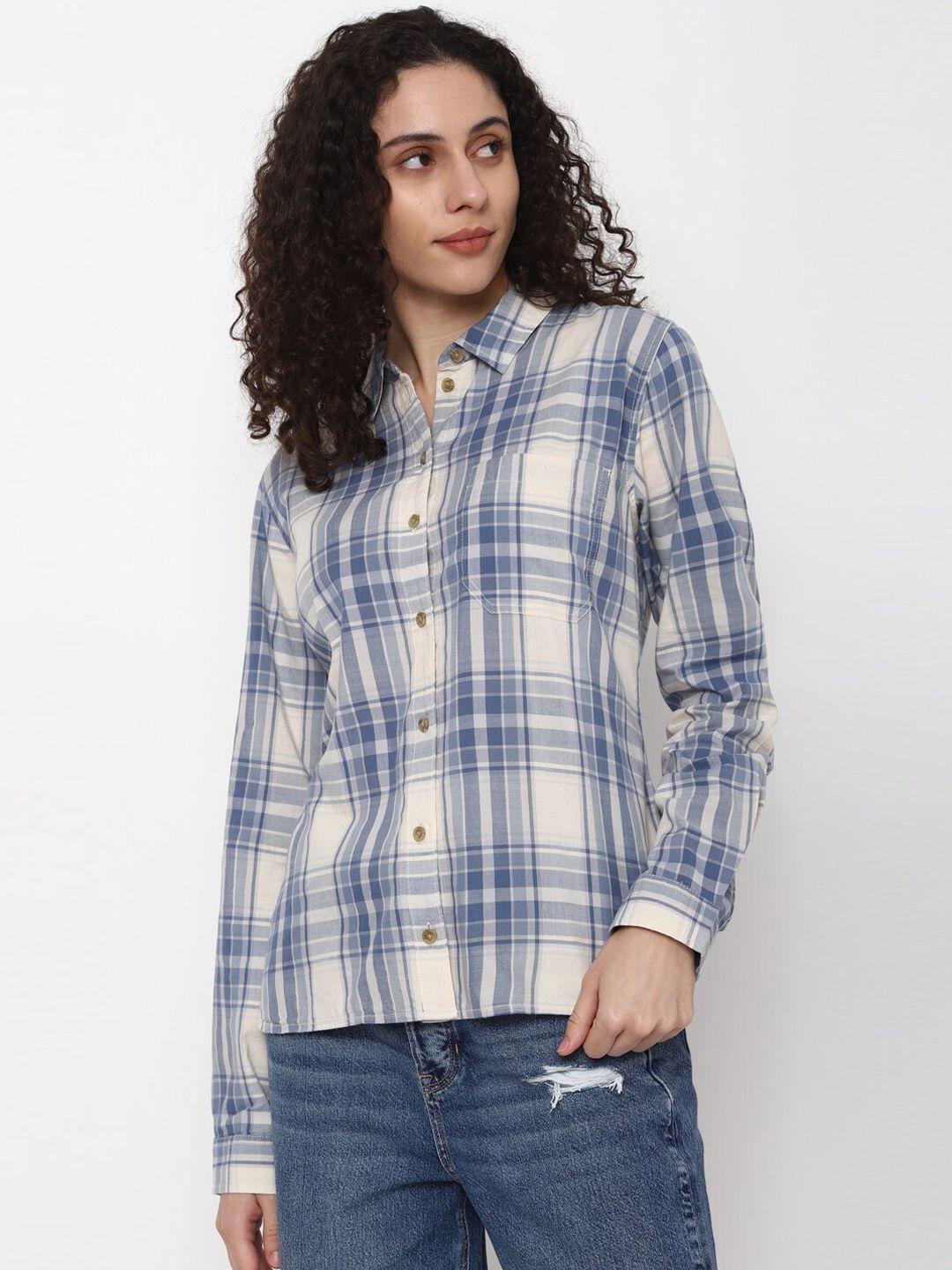 american eagle outfitters tartan checks slim fit opaque casual shirt