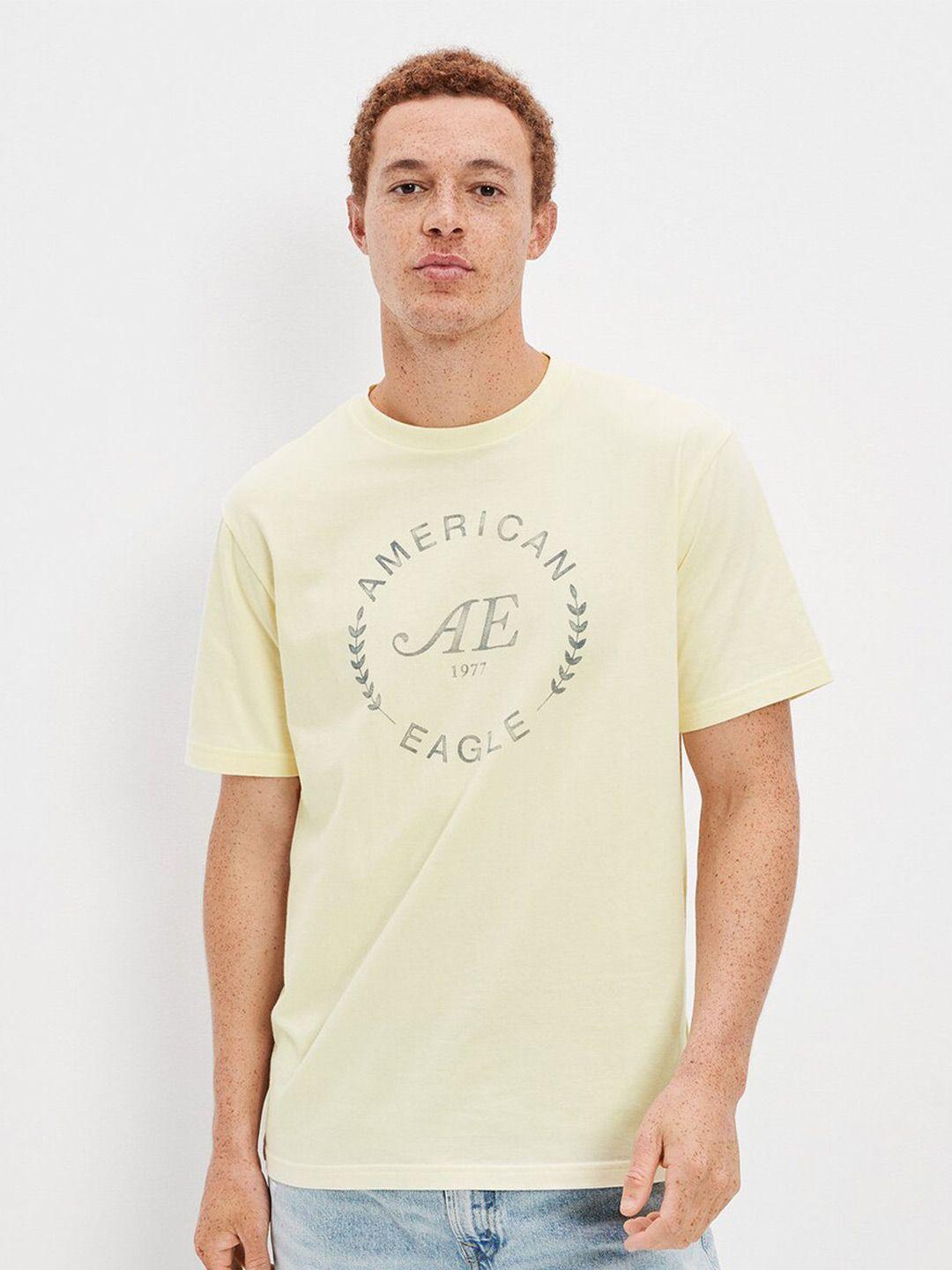 american eagle outfitters typography printed round neck cotton regular t-shirt