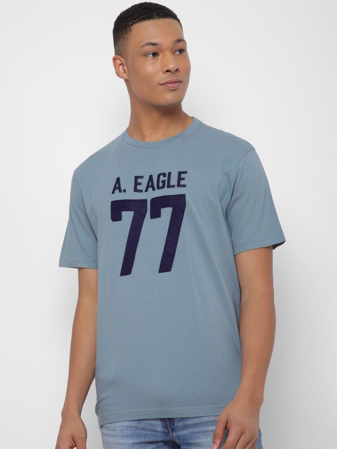 american eagle outfitters typography printed round neck cotton t-shirt