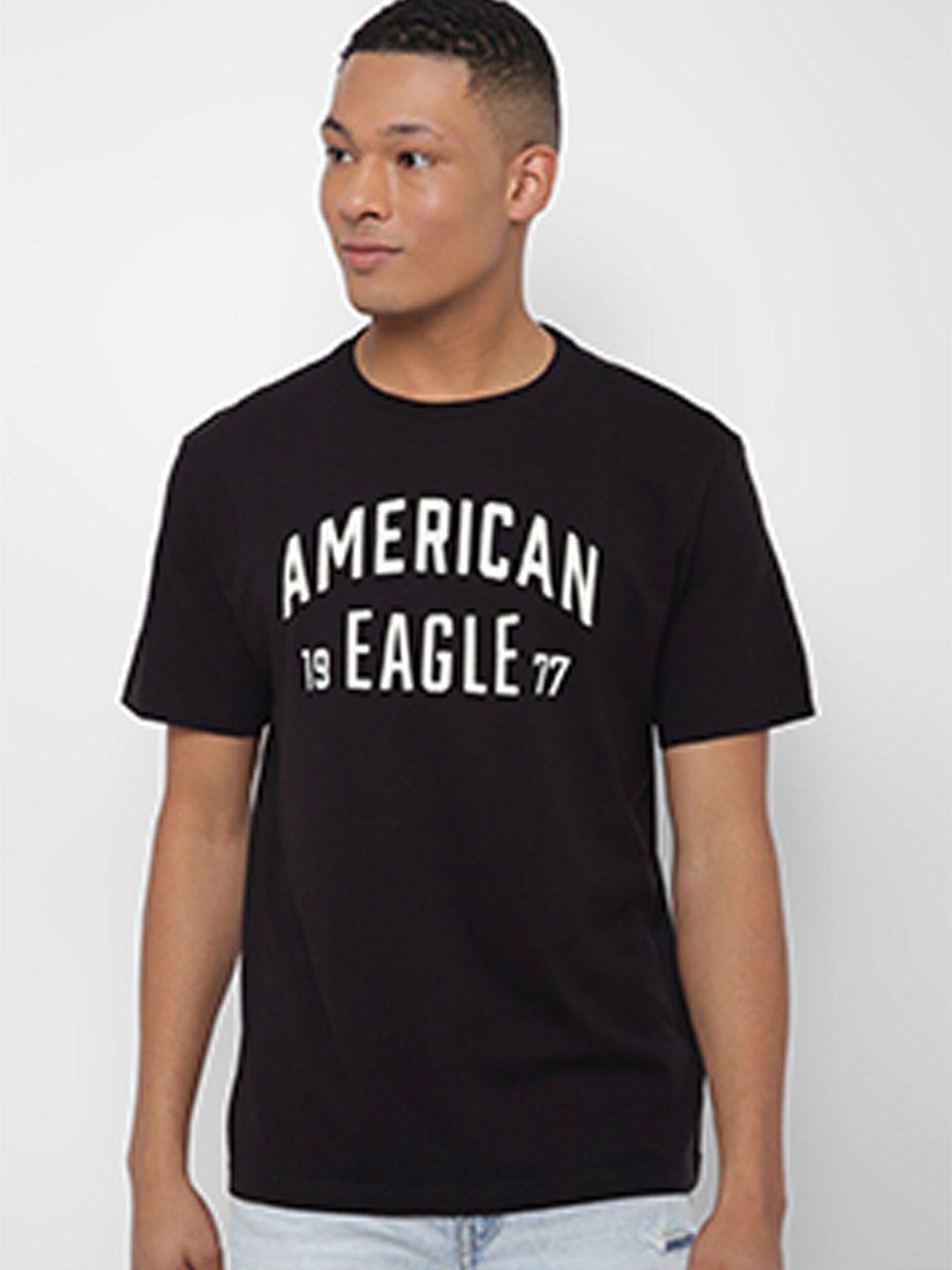 american eagle outfitters typography printed round neck cotton t-shirt