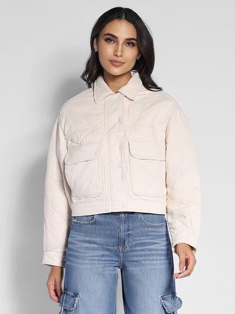 american eagle outfitters white cotton jacket