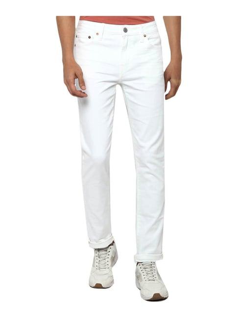 american eagle outfitters white cotton slim fit jeans