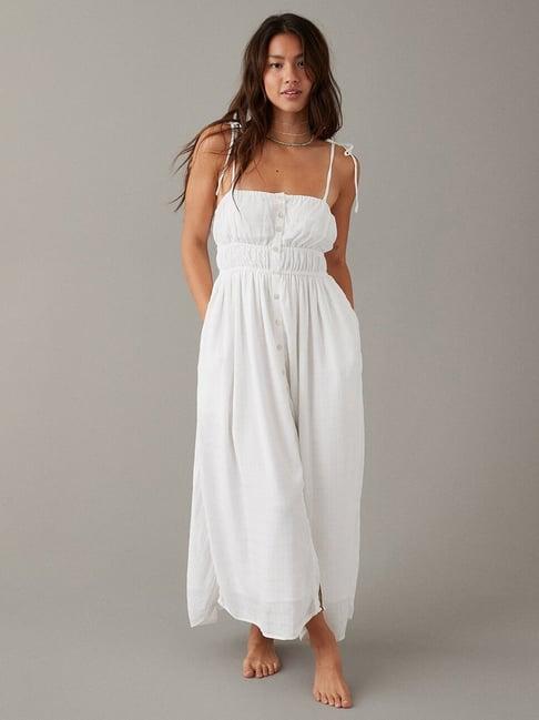 american eagle outfitters white flare fit maxi dress