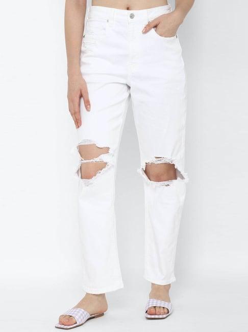 american eagle outfitters white high rise jeans