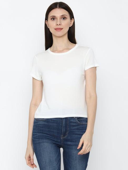 american eagle outfitters white round neck t-shirt