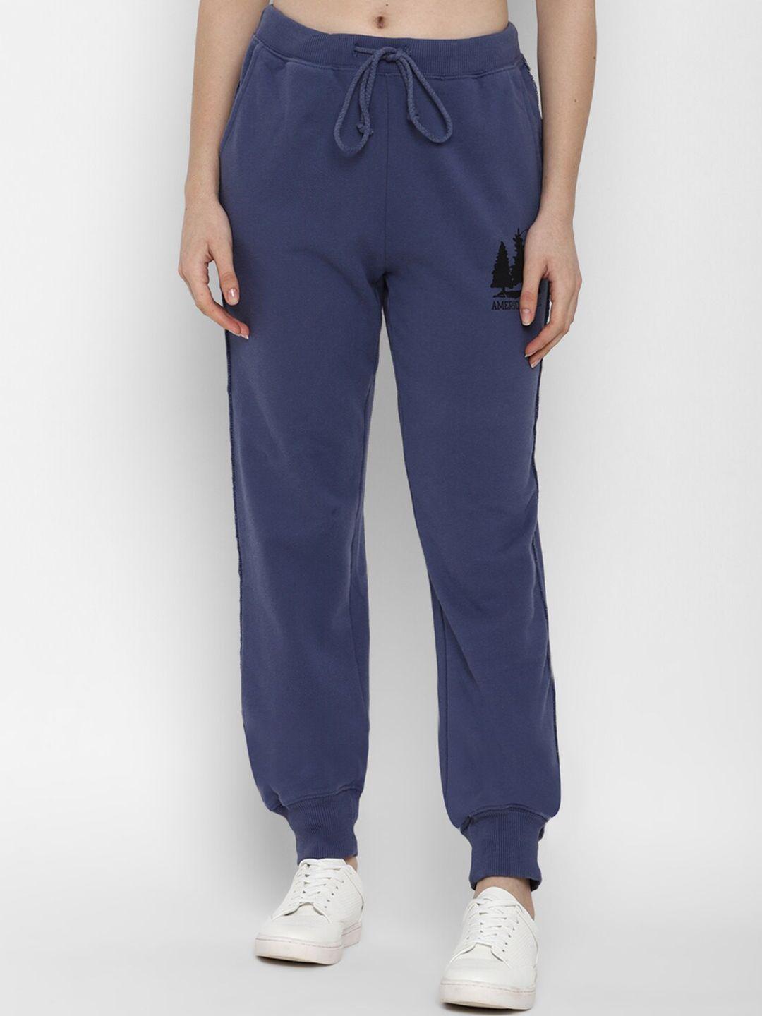 american eagle outfitters women blue solid  regular fit jogger