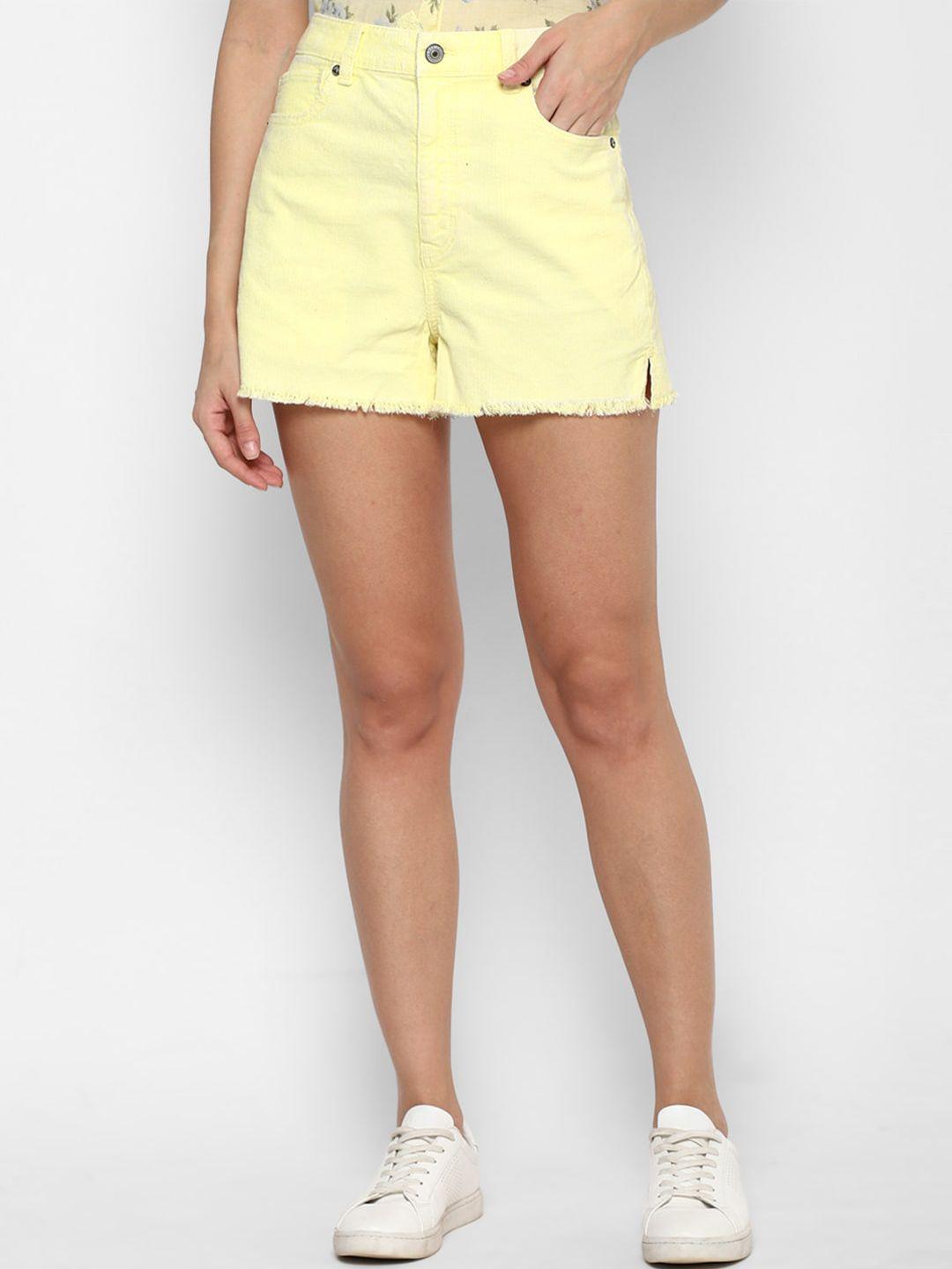 american eagle outfitters women yellow shorts