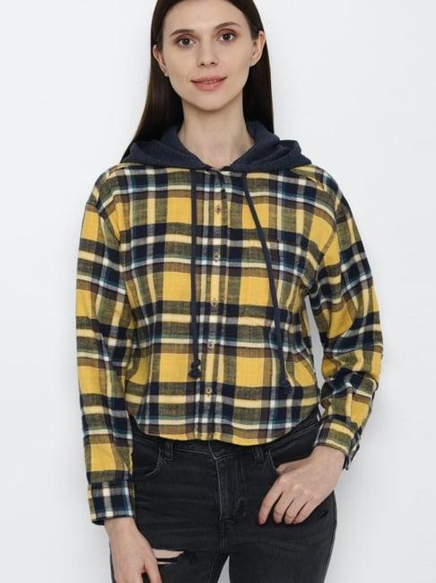 american eagle outfitters yellow checks hoodie