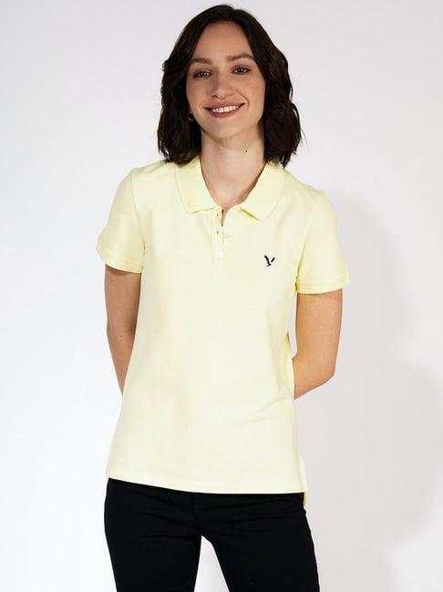 american eagle outfitters yellow cotton polo t-shirt