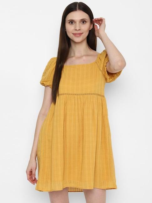 american eagle outfitters yellow regular fit dress