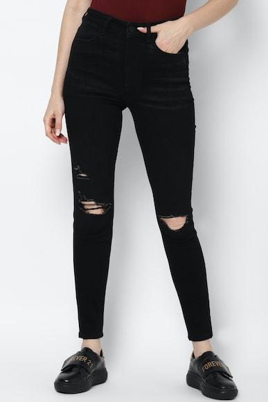 american eagle women black ne(x)t level ripped super high-waisted jegging