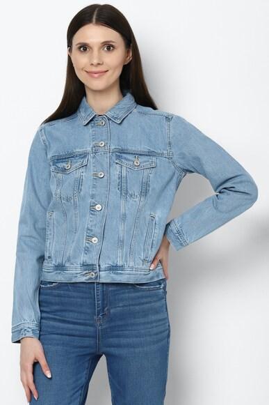 american eagle women blue classic denim jacket