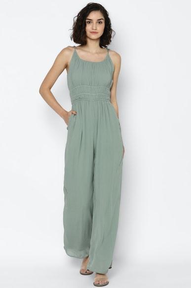 american eagle women green tie-strap jumpsuit