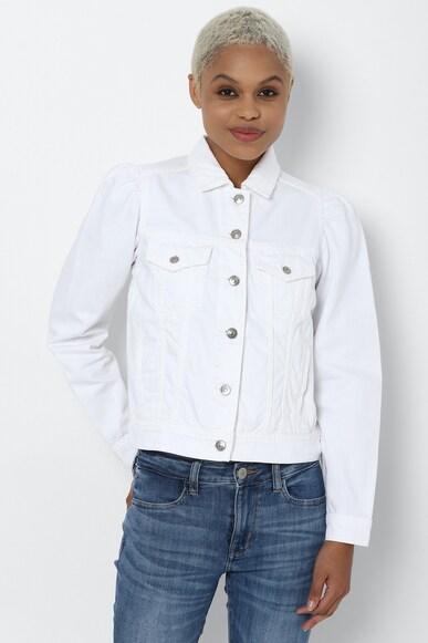 american eagle women white classic denim jacket