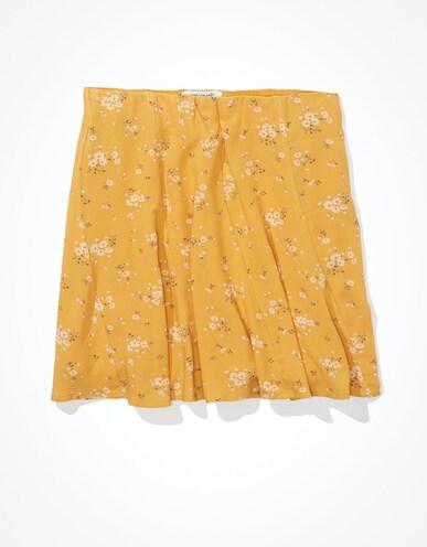 american eagle women yellow godet mini skirt