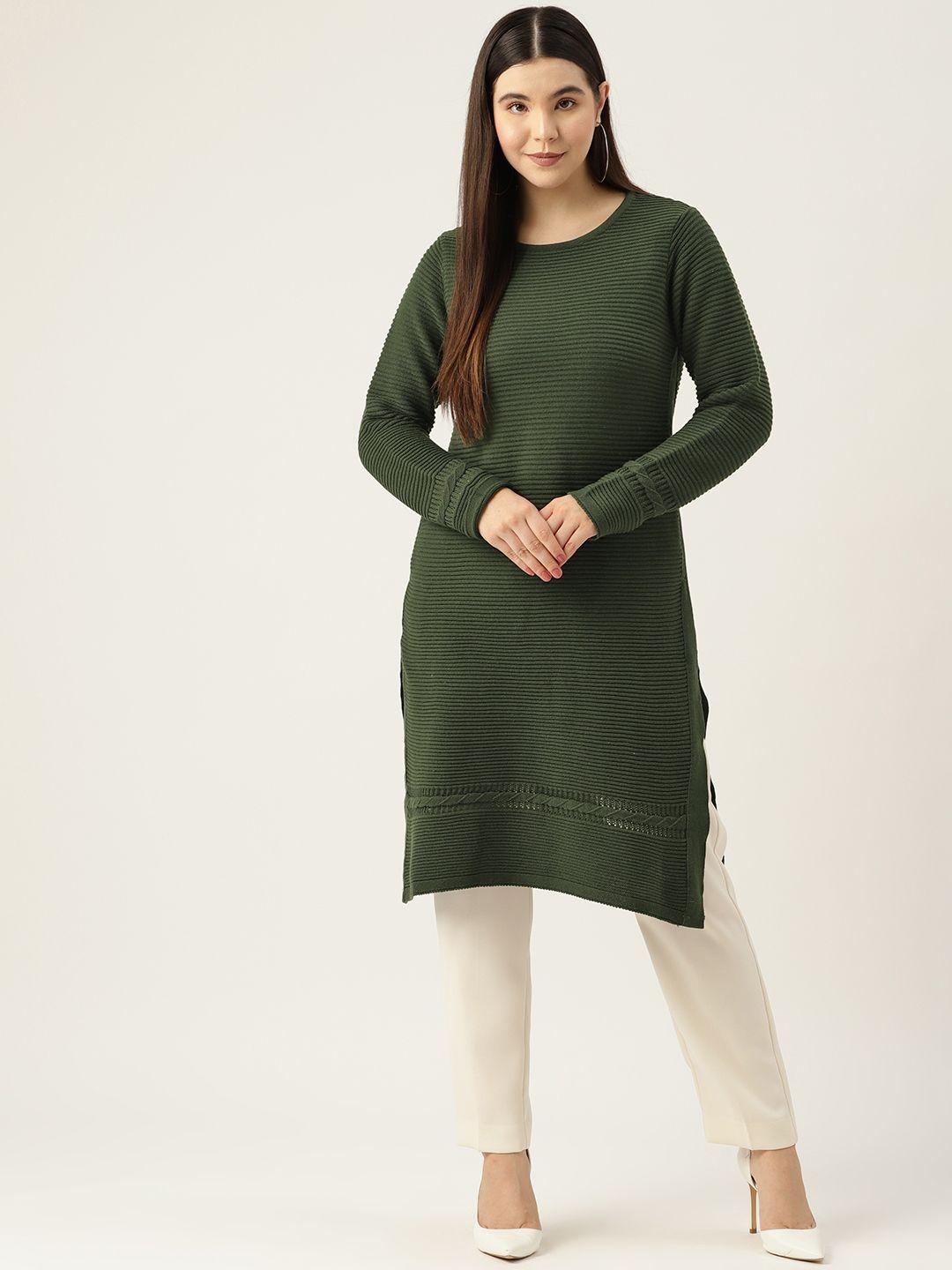 american eye acrylic ribbed winter kurta