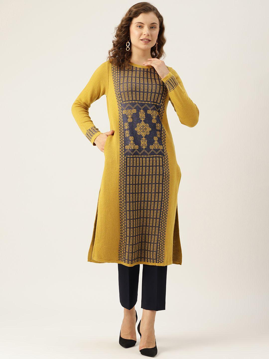 american eye acrylic self design winter kurta