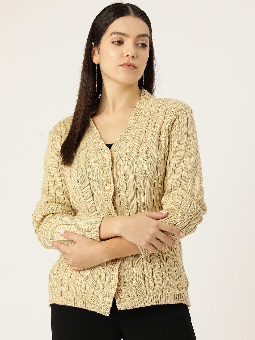 american eye women cable knit cardigan