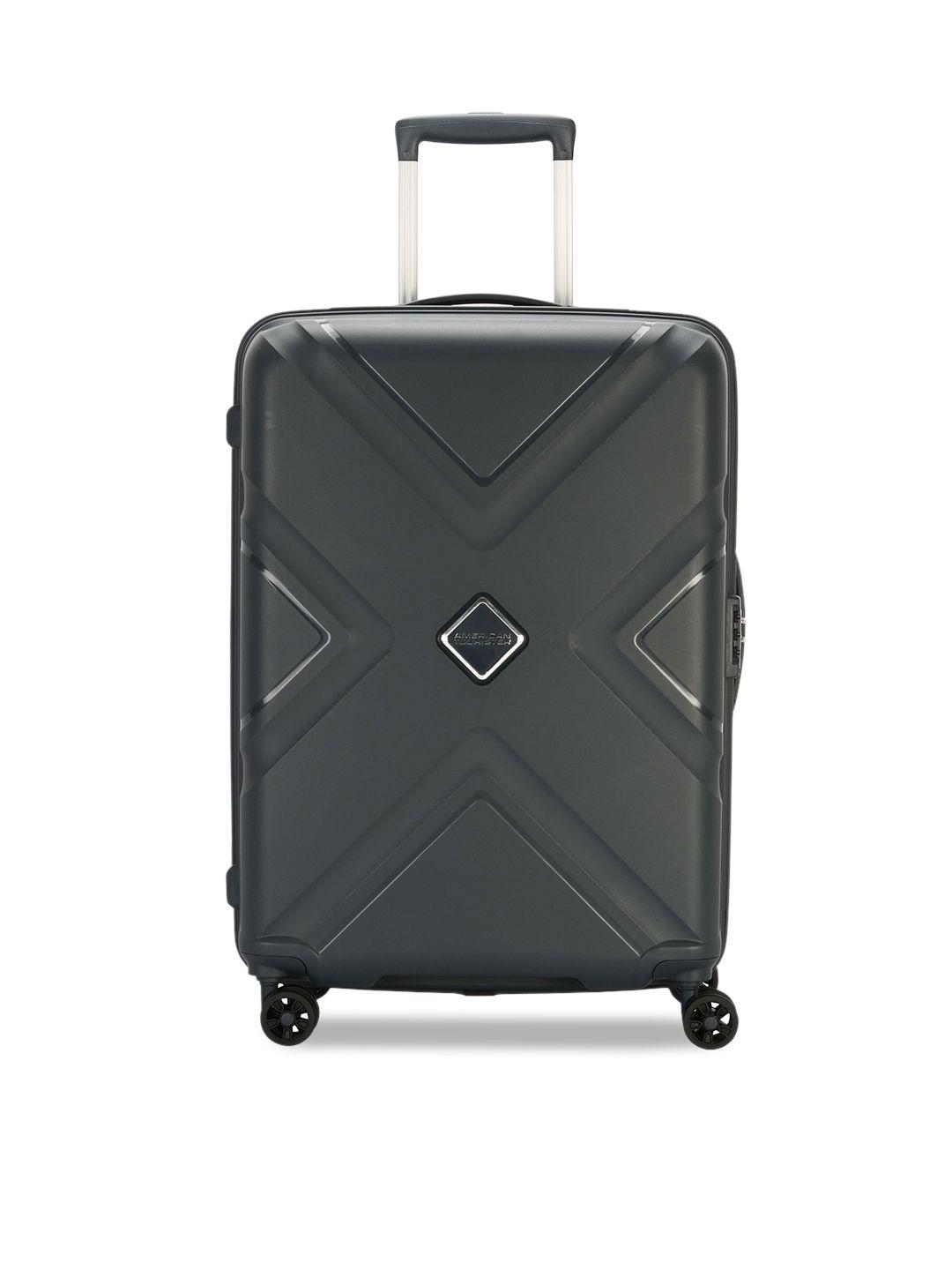 american tourister  black solid small trolley suitcase