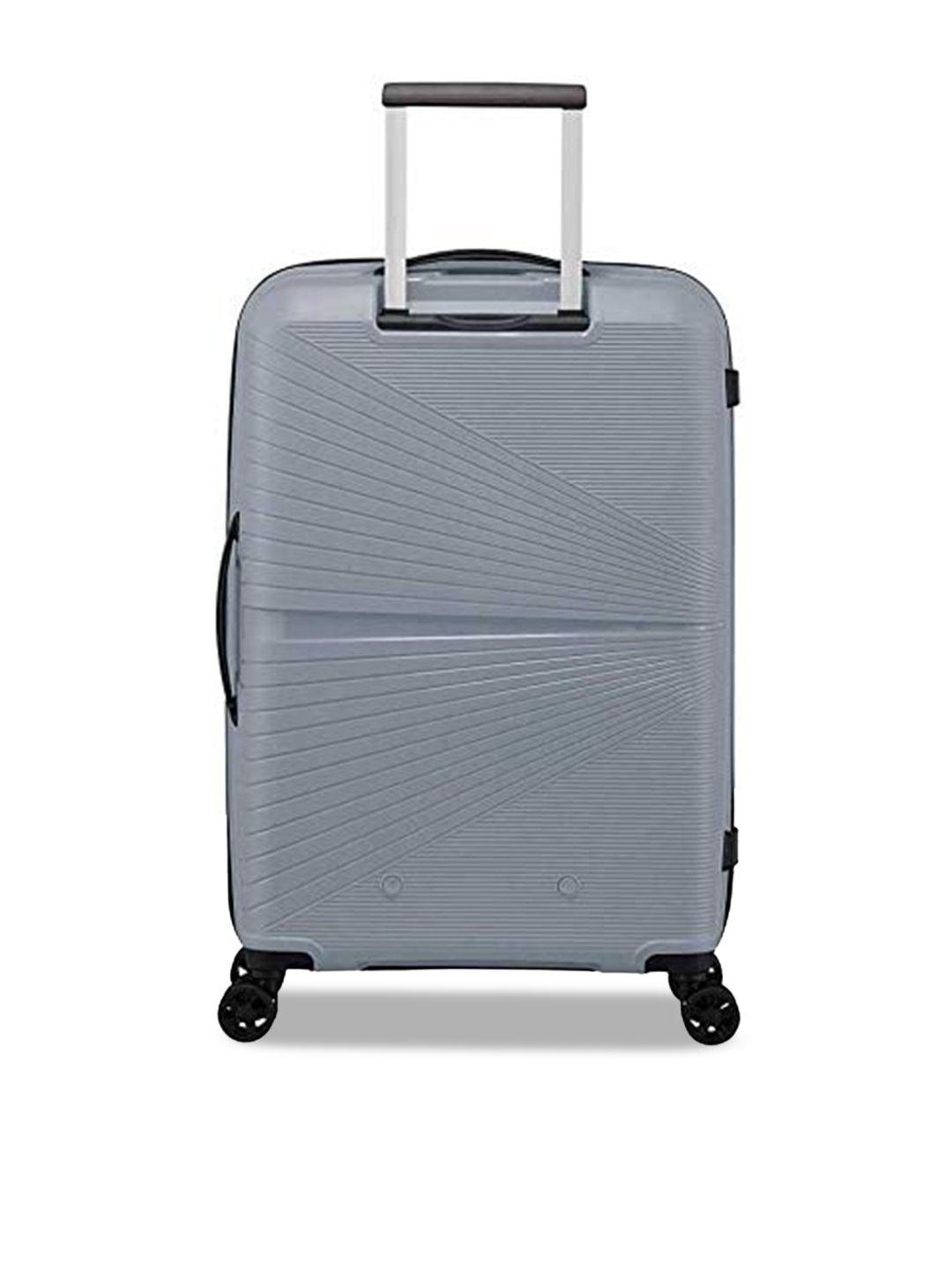 american tourister  grey textured hard-sided trolley bag