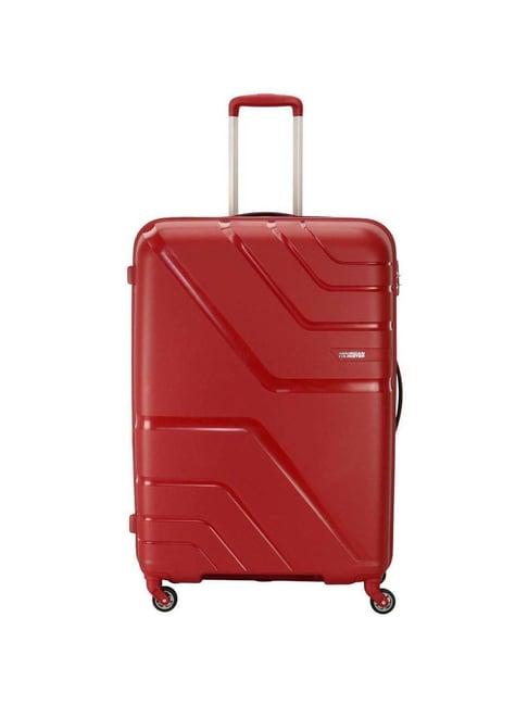 american tourister deep red textured hard cabin trolley - 38.5 cm