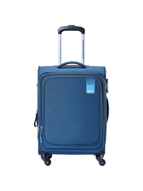 american tourister flamen blue solid soft trolley bag - 69 cm