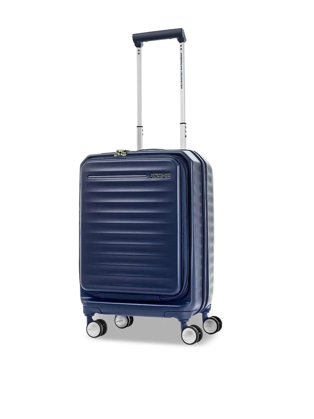 american tourister frontec sp54 exp tsa textured polypropylene medium trolley suitcase-88l