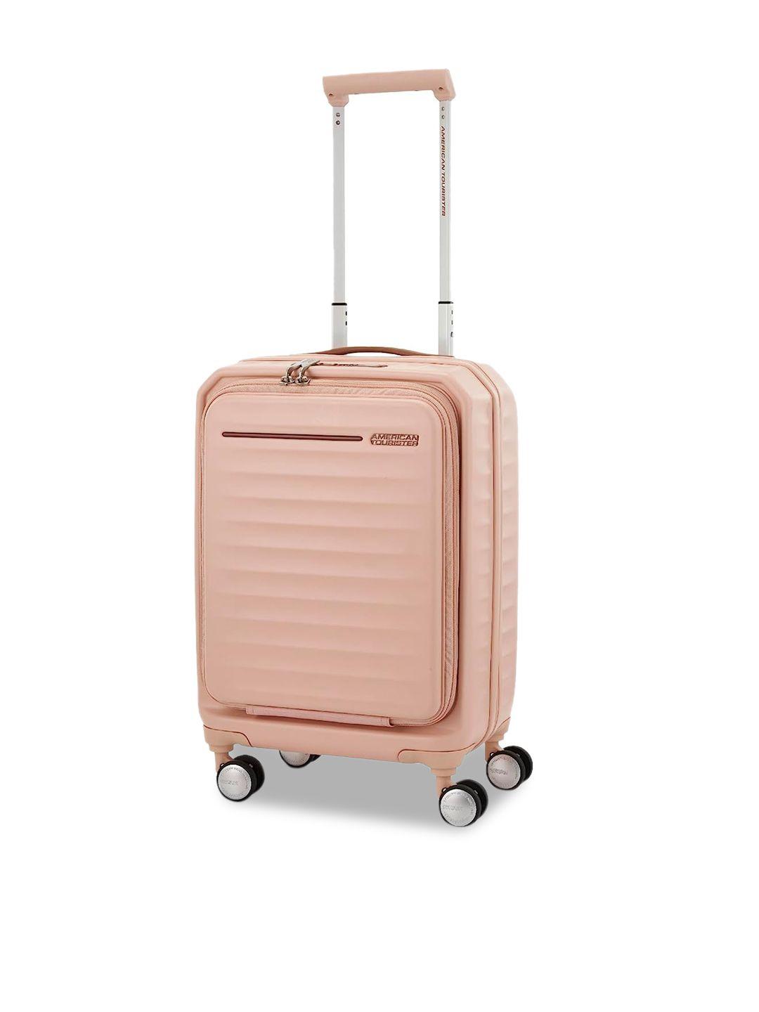 american tourister frontec sp54 exp tsa textured polypropylene small trolley suitcase-43l