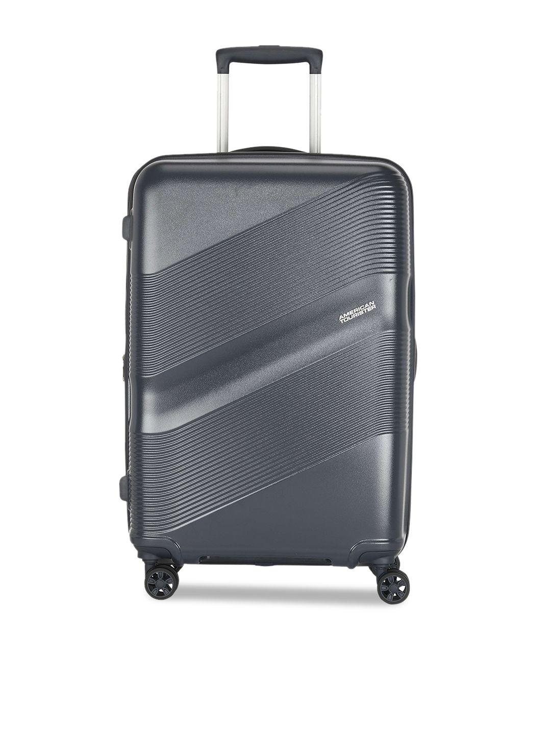 american tourister krypton textured hard-sided cabin trolley bag- 55 cm