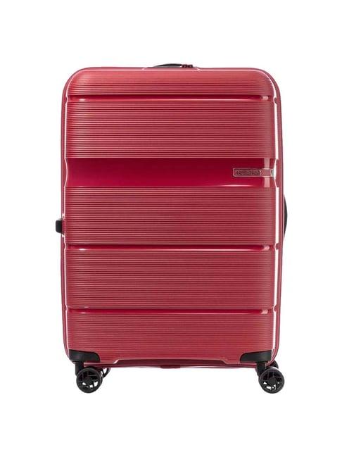 american tourister linex red textured hard cabin trolley bag - 37 cm