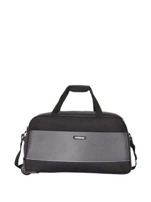 american tourister poler black medium duffle trolley bag