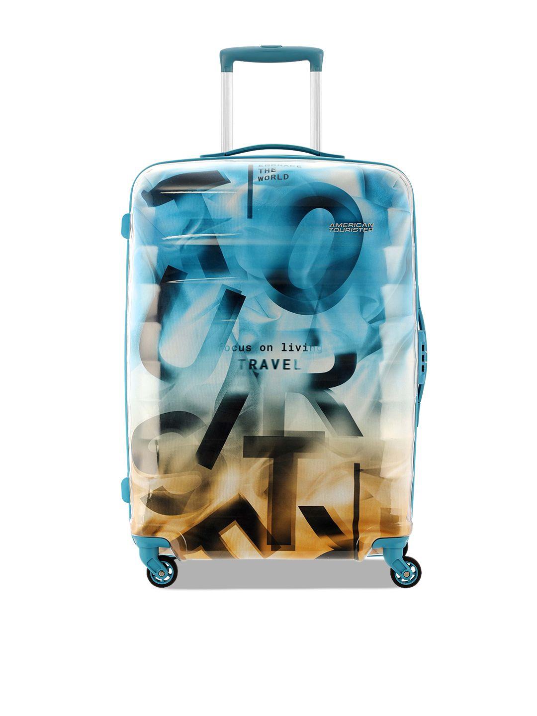 american tourister printed cabin hard-sided trolley bag 41 l