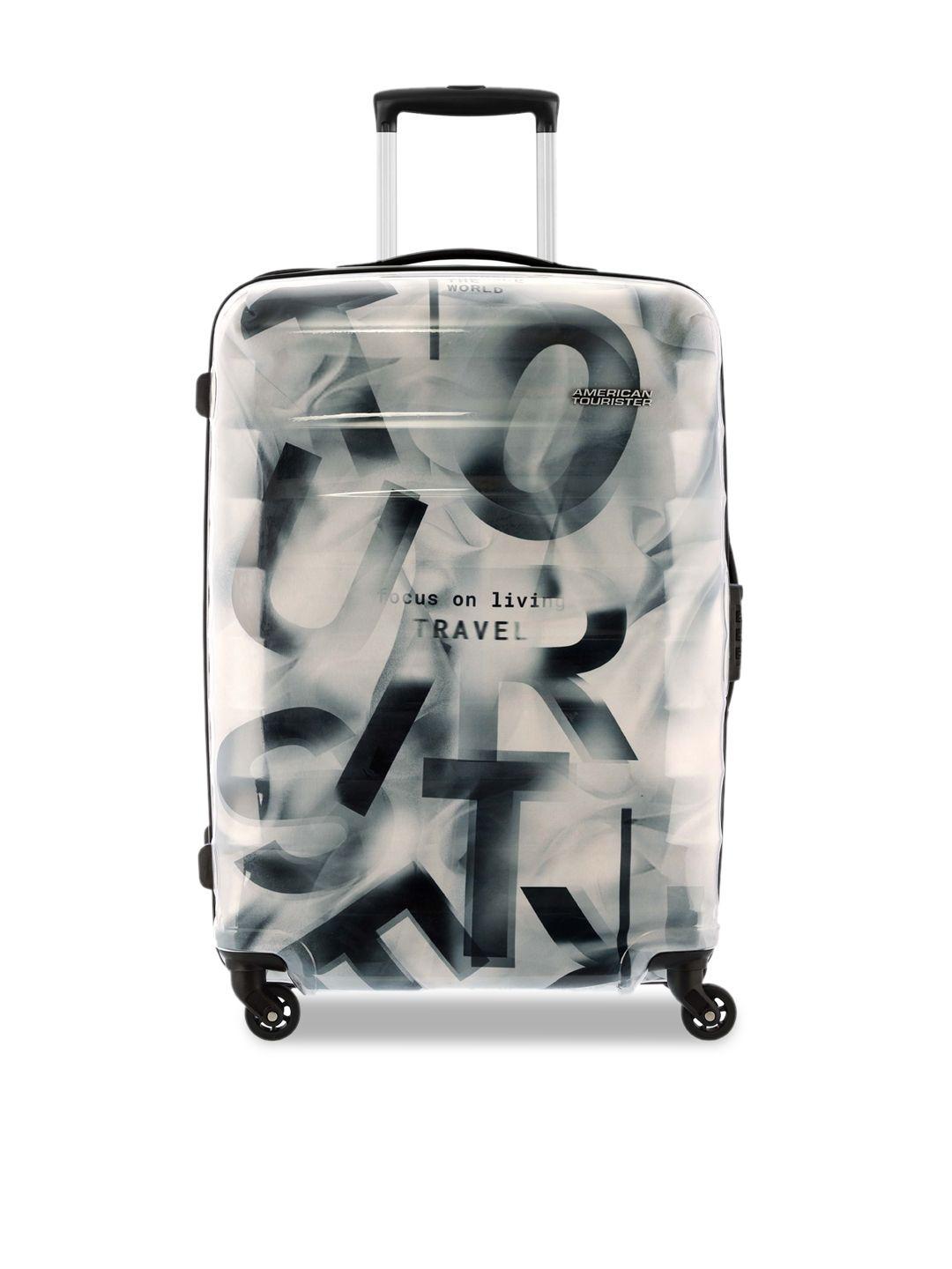 american tourister printed hard-sided medium trolley suitcase