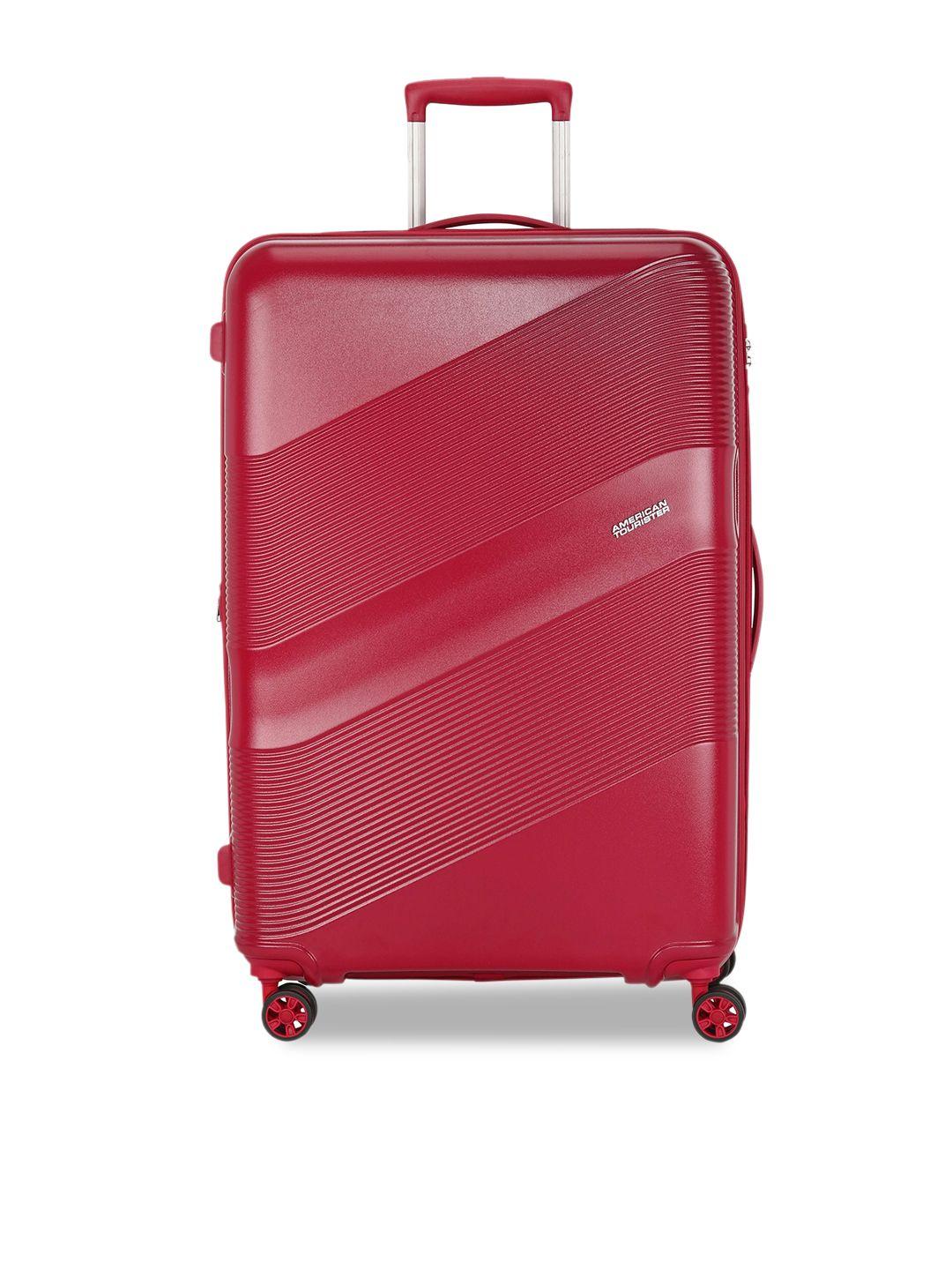 american tourister red solid cabin trolley bag